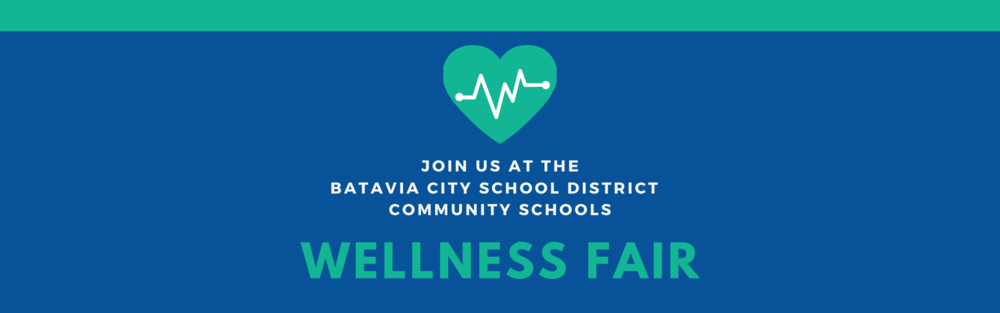 Green heart with lifeline |Join us at the Batavia City School District Community Schools Wellness Fair