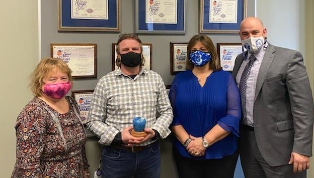 Cheryl Kowalik, Foundation Board Member, Jason DeGraff, Director of Facilities, Bobbi Norton, Foundation Board Member, Anibal Soler, Superintendent, BCSD