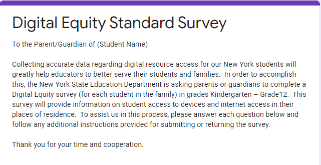 Digital Equity Standard Survey