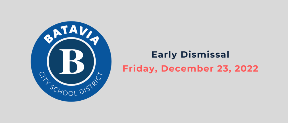 Early Dismissal | Friday, December 23
