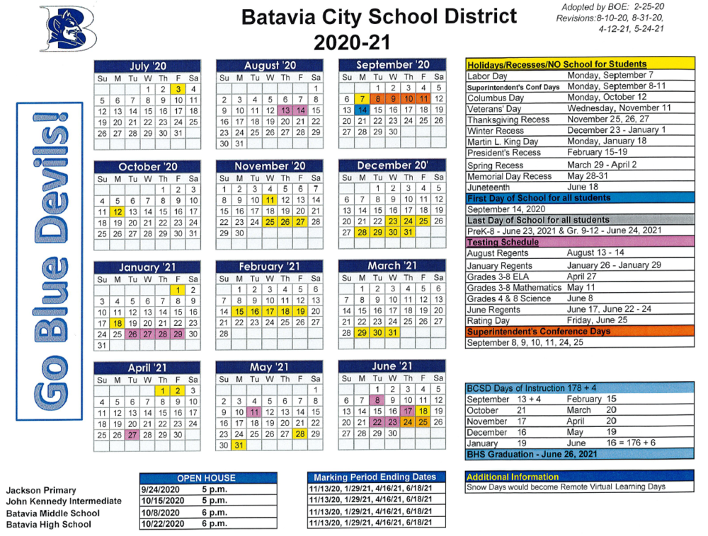 Updated End of the Year BCSD Calendar for 2020 21 Jackson Primary
