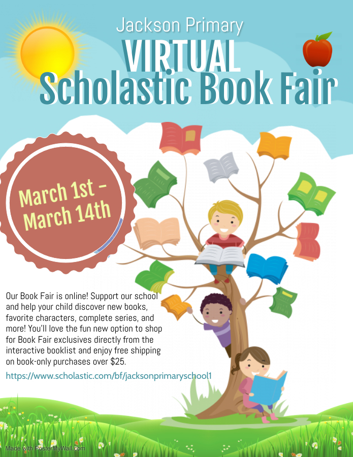 Virtual Scholastic Book Fair at Jackson Primary 3/1-3/14