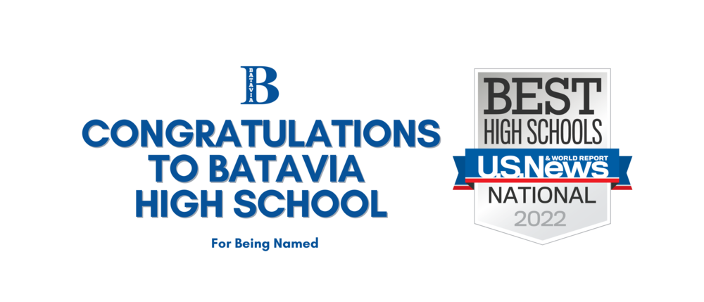 Congratulations to Batavia High School for Being Named Best High School from US News and World Report (logo)