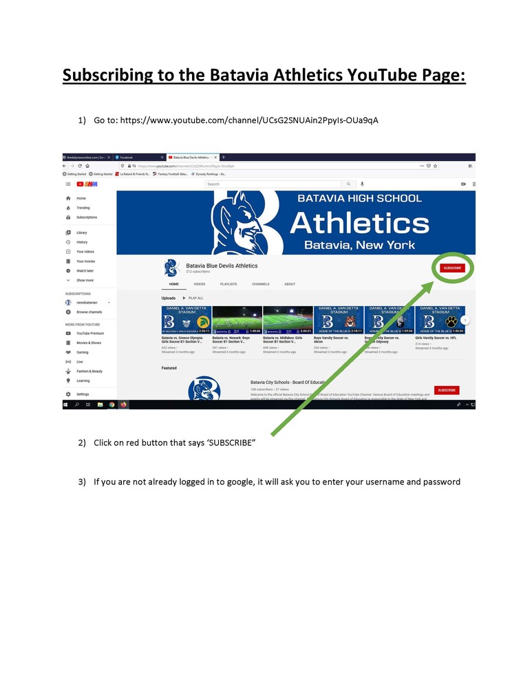 Subscribe to the Batavia Athletics YouTube Page