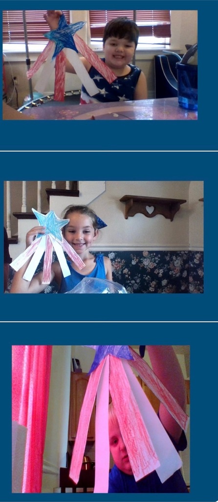 Miss Manahan’s remote class made Flag Day crafts