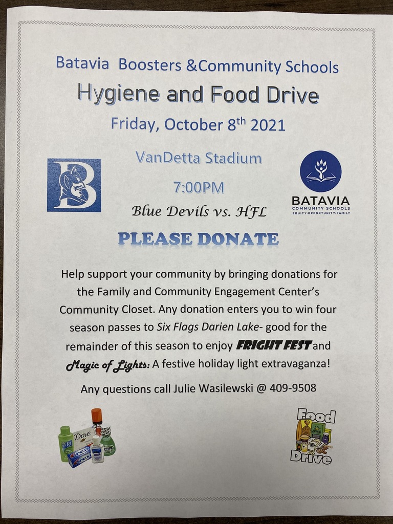 Hygiene and food drive flyer